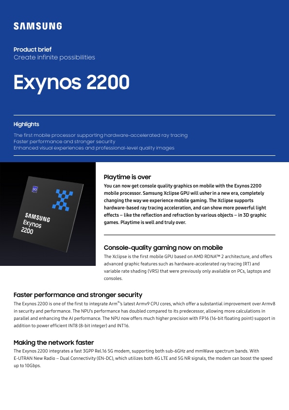 Exynos 2200 | Mobile Processor | Samsung Semiconductor Global